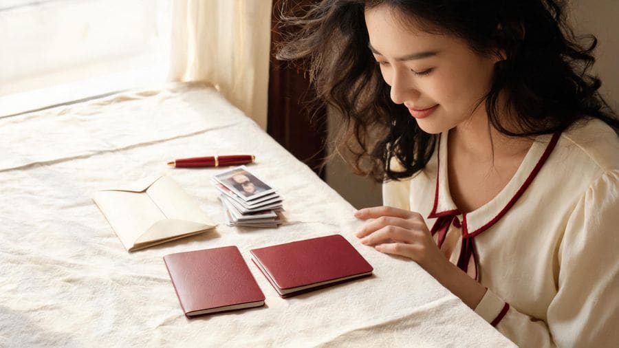 Passports, a single status certificate and couple's portraits for a Shanghai marriage registration