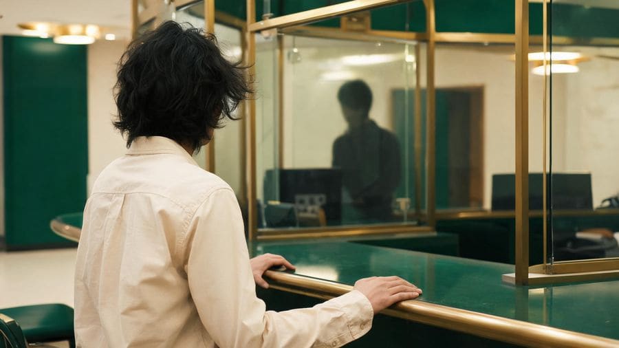 At the personal banking counter in a Shanghai bank branch