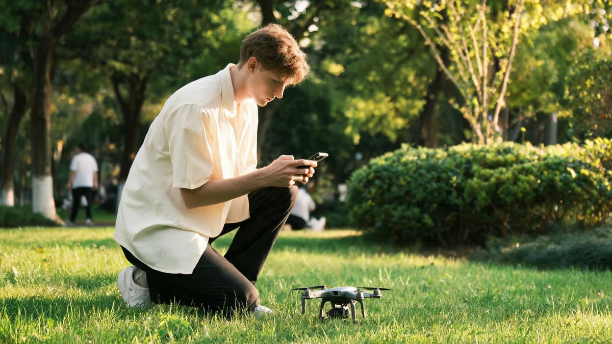 Setting up and registering a drone in a Shanghai park