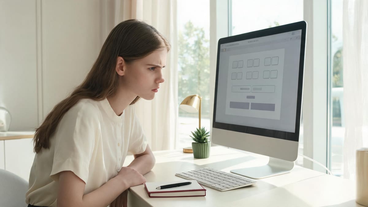 A person answering the multiple-choice driving theory test at a computer