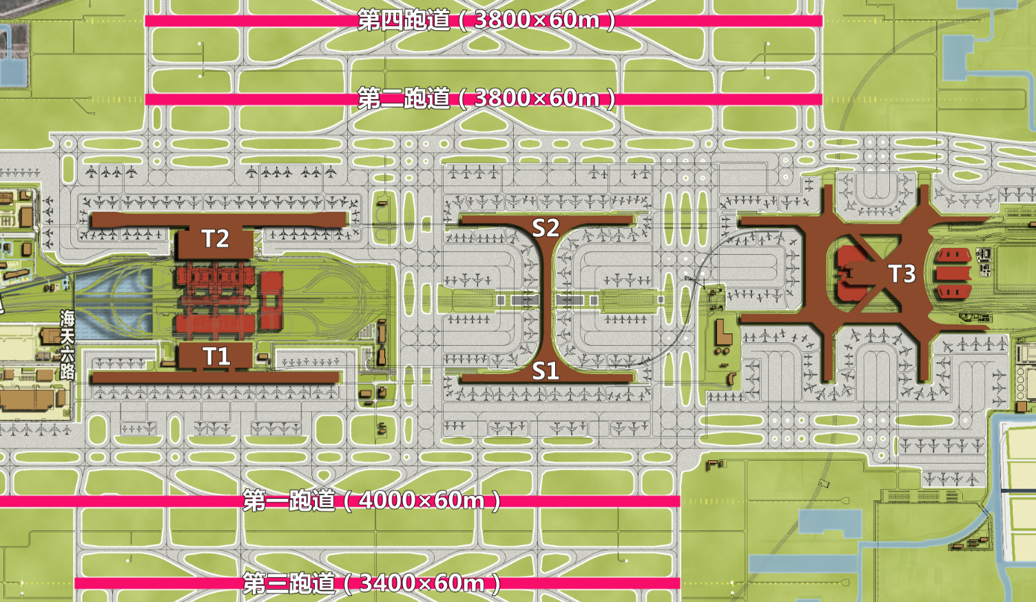 Pudong Airport Phase Four layout