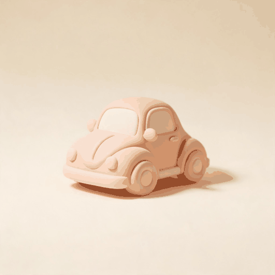 A toy car beside a license plate that costs more than the car