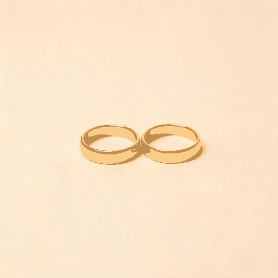 Two rings and the red marriage certificate booklet getting stamped