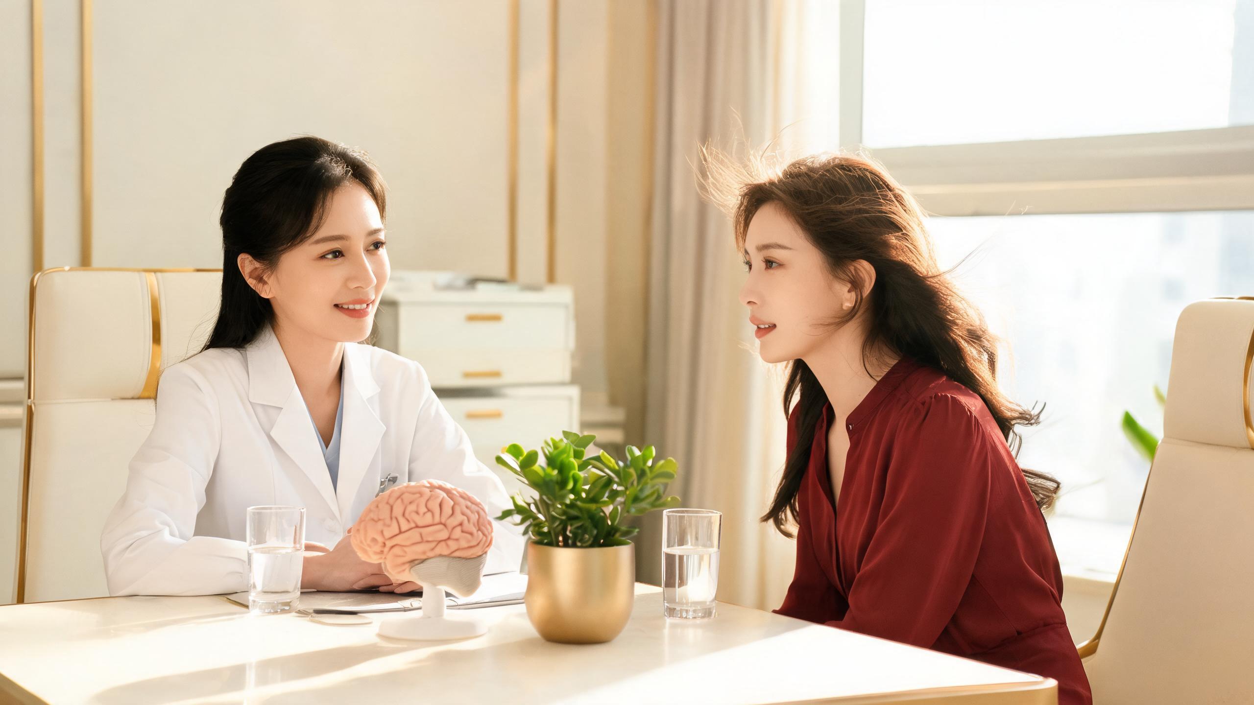Doctor and patient in consultation at an international hospital in Shanghai